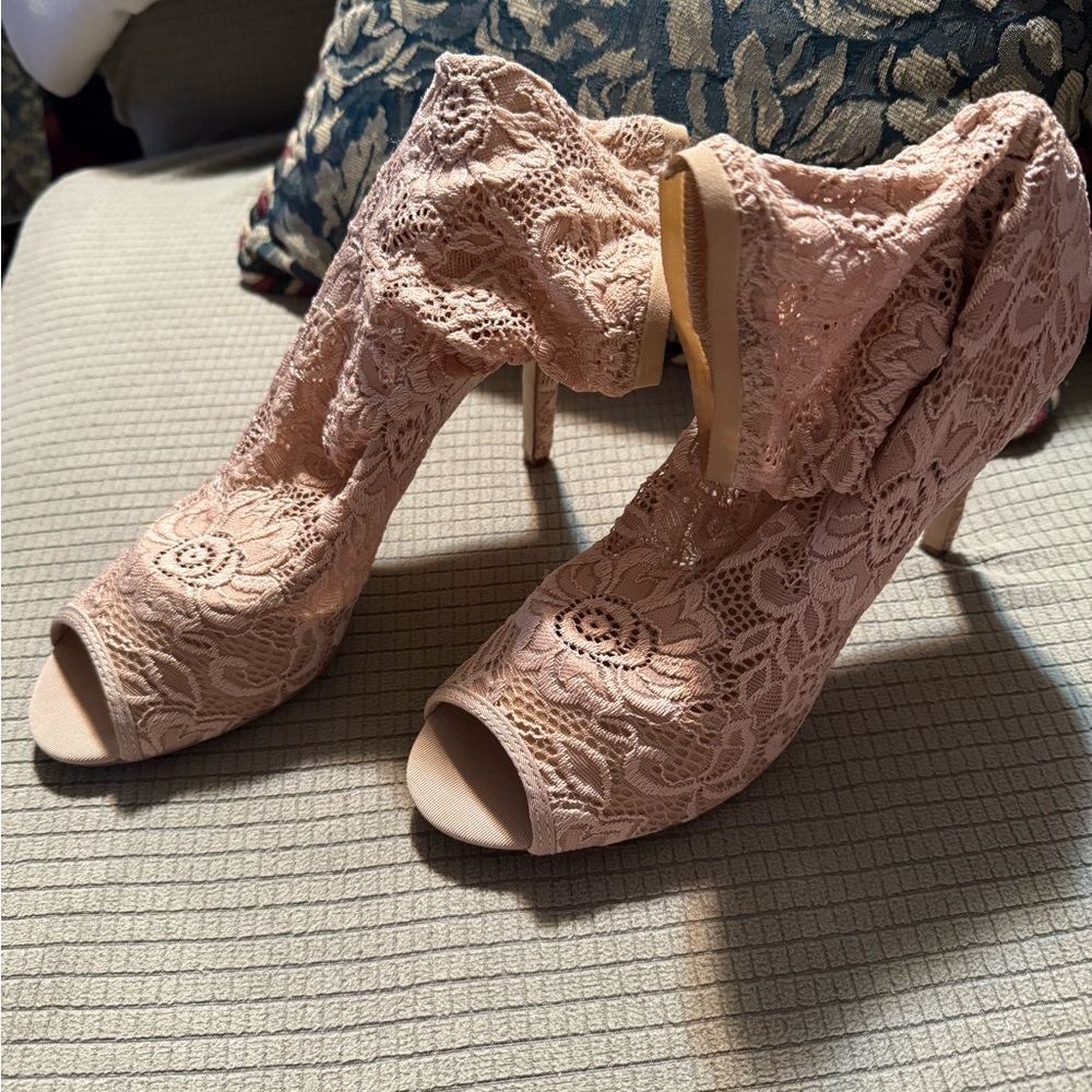 Charles by Charles David peep toe, lace booties